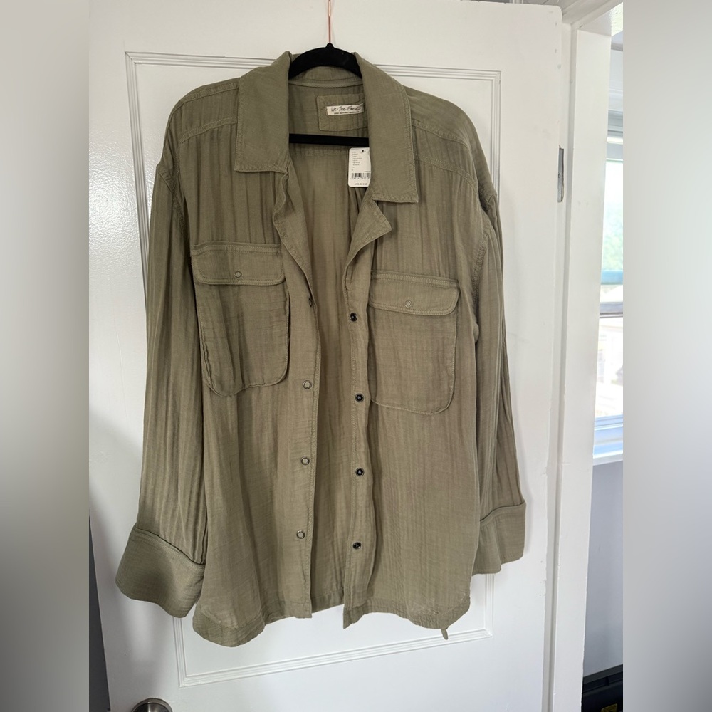 We the free Izzy Cargo shirt in Olive